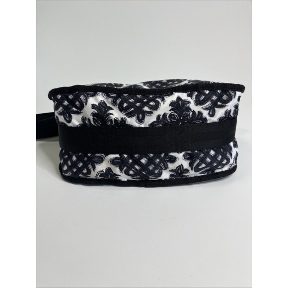 LeSportsac Black White Geometric Shoulder Bag Nylon Zip Handbag Purse - Picture 5 of 8